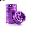 Chanmoo 1/10 RC On Road Wheels Rims 12mm Hex Alloy Aluminum Drift Hubs for 1:10 Rally Racing Car Tires Tamiya TT01 TT02 XV01 TA06 A959 PTG2 HPI KYOSHO HSP PTG2 Touring Street Tyres 4PCS (Titanium)