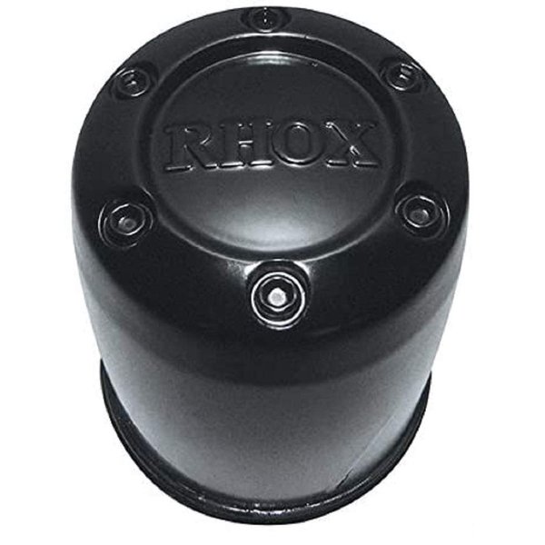 RHOX Golf Cart Tire & Wheel Center Caps - 4 Pack, 2.65", Black Plastic