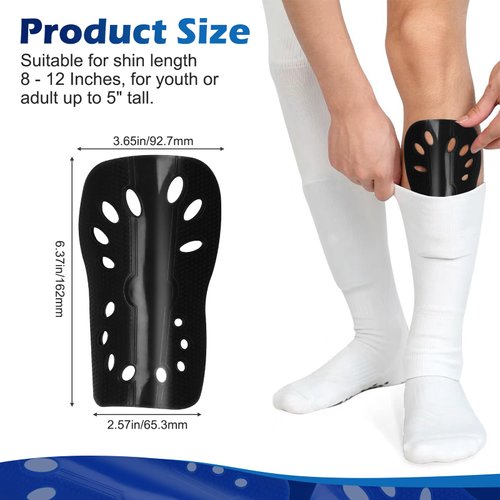 Soccer Shin Guards, 2 Pair Lightweight and Breathable Shin Guard Sleeves Adults and Kids, Calf Protective Gear Shin Guards for Youth Men & Women