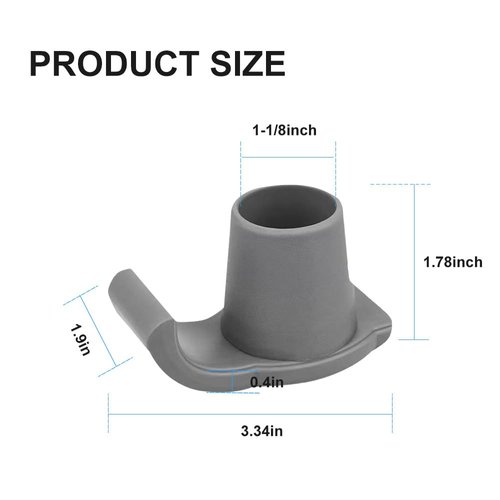 Rukinovi 2Pcs Walker Ski Glides for Folding Walkers,Walkers for Seniors,Easy to Use Rubber Walker Glides,Walker Feet Replacement,One Pair,Gray Walker Accessories