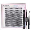 FANDIQ Cluster Lashes Extension Kit,200PCS Individual Eyelash Extension Kit 8-16MIX Fluffy DIY Lash Clusters D Curl Wisper Lashes Kit with Lash Bond and Seal Lash Tweezers for Self Use(40D)
