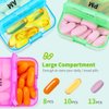 Zoksi Am Pm Pill Organizer 2 Times a Day, Green Weekly Pill Box 7 Day, Portable Daily Pill Case for Travel, Medicine Organizer for Fish Oils,Vitamins and Other Tablets