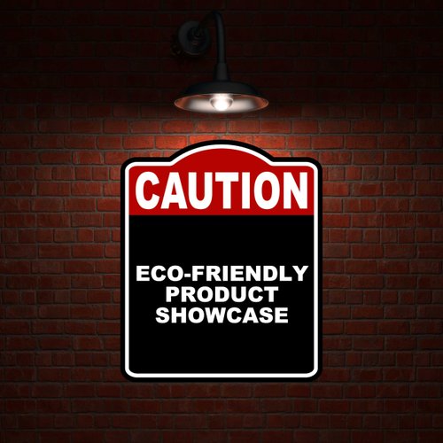 ECO-FRIENDLY PRODUCT SHOWCASE Caution Red Black Aluminum Composite Sign 8.5 x 10 inches