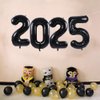 TONIFUL 2025 Happy New Year Balloons 42 Inch Black Balloon 2025 Number Balloons Aluminum Foil Mylar Balloons for 2025 New Year Eve Christmas Anniversary Party Supplies