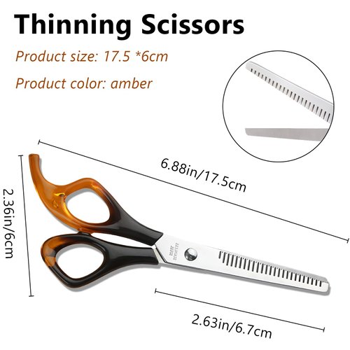 Professional Hairdressing Scissors Thinning Shears Kit, Barber Texturizing Salon Razor Edge Scissor, Japanese Stainless Steel, 6.88 Inch