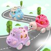 Baby Girl Toy Cars for Babies, Pink Car Toys for Baby Girls, Toy Car for Infant Toddler Girl, Easter Gifts for Baby Girl, Push and Go Trucks Rattles Soft Rattle Car for Toddlers Infants Gift