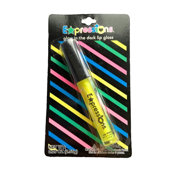 Expressions Glow In The Dark Lip Gloss, Yellow, 0.09 Oz