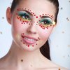 3555Pcs Gems Stickers for Kids Crafts, Self Adhesive Rhinestone Stickers for Hair Face Body Makeup, Bling Stick on Jewels Stickers Decorative Diamond DIY Craft 5 Sizes 3/4/5/6/8 mm(Red)