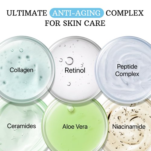 Retinol Collagen Cream, Anti Aging Face Moisturizer with Hyaluronic Acid Niacinamide, Day & Night Anti Wrinkle Cream, Skin Care for Women & Men, 1.7 Fl Oz