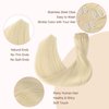 GOO GOO Clip in Hair Extensions Real Human Hair, 16inch 110g 7Pcs, 60A Platinum Blonde, Remy Human Hair Extensions Clip ins for Women, Natural Human Hair