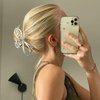 Vovii 4Pcs Metal Bow Hair Claw Clips for Women, Hair Claw Clips with Bows for Thin Thick Hair, Bow Shaped Claw Clip Cute Claw Clips for Women Hair Accessories (Gold, Sliver)