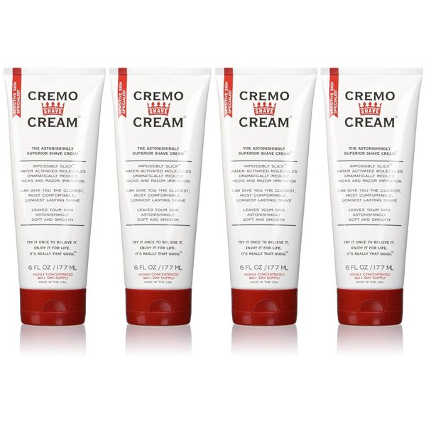 Cremo Original Shave Cream, Astonishingly Superior Shaving Cream for Men, 6 Fluid Ounce (4 Pack)