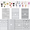 7 Sheets Black Nail Art Stickers, 3D Geometry Nail Transfer Decals, Butterfly Heart Letters Numbers Stars Eyes Nail Self-Adhesive Sticker Design for Women Girls Manicure Charms Decorations