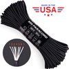Atwood Rope MFG 550 Paracord 100 Feet 7-Strand Core Nylon Parachute Cord Outside Survival Gear Made in USA | Lanyards, Bracelets, Handle Wraps, Keychain (Black)