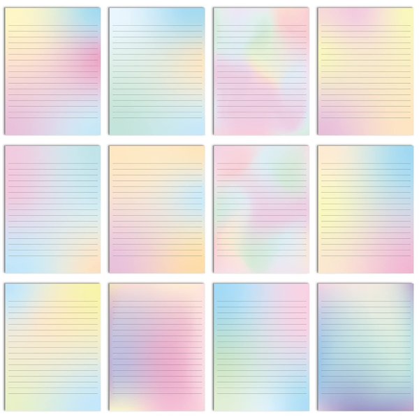 Patelai 120 Sheets Stationery Paper 8.5 x 11 Classroom Double Sided Lined Stationary Writing Paper Decorative Paper for Note Scrapbook Back to School Office Printing Supplies (Pastel Gradient)