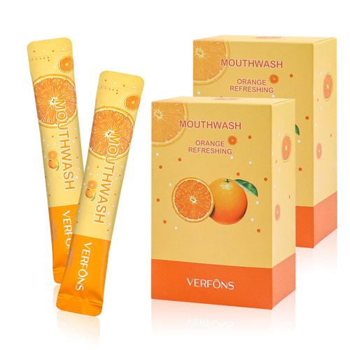 Mini Mouthwash Bulk, Portable Travel Mouthwash Bulk, 0.35fl.Oz, Individually Packaged, for Freshening Breath, Easy to Carry, is A Must-Have for Work, Travel, Dating (Orange, 40pcs)