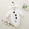 GRNSHTS Baby Boy Girls Christmas Romper Velvet Hoodied Snowman Jumpsuit Toddler Costumes Xmas Clothes (White, 2-3 Years)