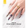BURANO Nail Art Foil Glue Gel, 15ML 2 Bottles with 60PCS Foils Sticker, Nails Designer Adhesive Transfer Art UV LED Lamp Required