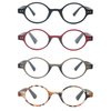 OLOMEE Reading Glasses Women Men Cute Round Readers Cheaters +2.50 Stylish Lightweight Reader Glasses 4 Pack Comfortable Fit Spring Hinge