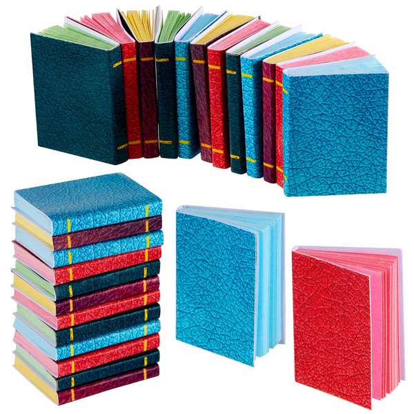 20 Pieces 1:12 Scale Miniatures Dollhouse Books Timeless Miniatures Books Assorted Dollhouse Decoration Accessories (Crackle Style)