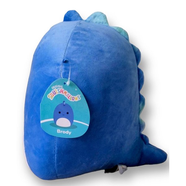 Squishmallows 11 Inch Brody Blue Dinosaur with White Belly Plush - Prehistoric Squad Stuffed Animal Toy