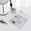 carrotez Stackable Jewelry Organizer Tray, 16 Grid, Clear Plastic Drawer Organizer for Makeup, Accessories, Desk, Vanity