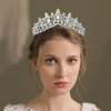 Woeoe Crystal Women Wedding Tiara Rhinestone Silver Bridal Crown Princess Tiara Headband Costume Birthday Party Hair Accessories