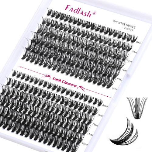 Cluster Lashes D Curl Lash Clusters 280 Pcs Lash Extension Clusters Individual Lashes Soft DIY Eyelash Extensions Mixed Tray Eyelash Clusters Natural Look (40D+50D-0.07D, 8-16mm)