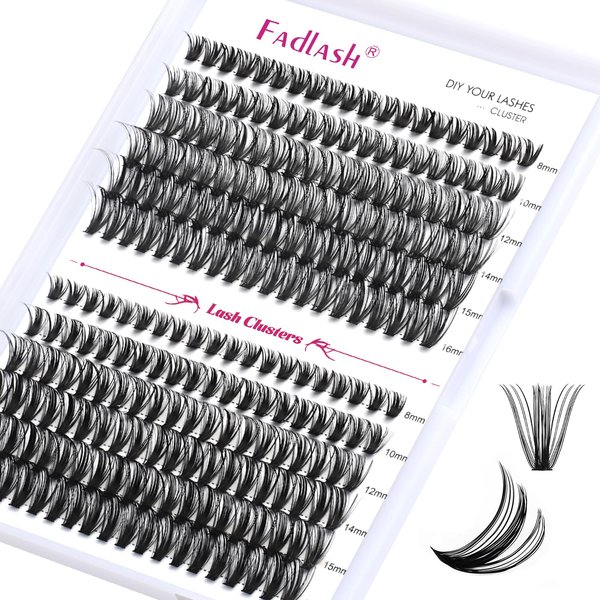 Cluster Lashes D Curl Lash Clusters 280 Pcs Lash Extension Clusters Individual Lashes Soft DIY Eyelash Extensions Mixed Tray Eyelash Clusters Natural Look (40D+50D-0.07D, 8-16mm)