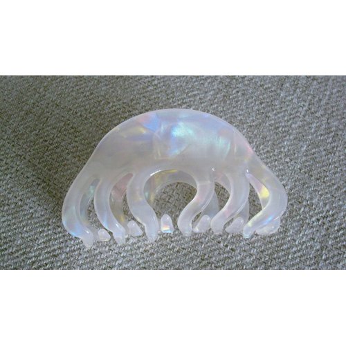 Generic Pearly white iridescent hair claw clip for medium fine hair