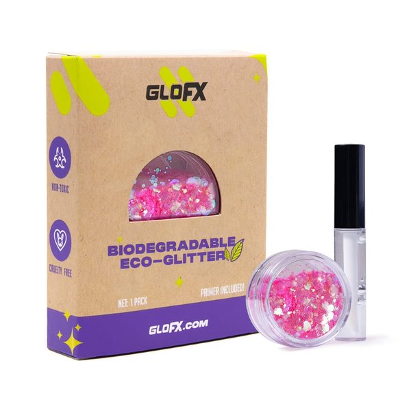 Pink Biodegradable Glitter Makeup | Plant Based, Eco Friendly, Hair Glitter, Face Glitter or Body Glitter | Cosplay, EDM Music Festival and Rave Makeup Accessory | 5 Grams of Chunky Glitter