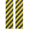 ZUEXT 2 Pack 9" x 33" Skateboard Grip Tape Sheets, Bubble Free Waterproof Black and Yellow Stripes Scooter Griptape, Sandpaper for Rollerboard Stairs Pedal Pistol Wheelchair Steps(84x23cm)