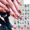 5 Sheets Halloween Nail Stickers 5D self Adhesive Cute Ghost Flower Nail Decals Skull Spider Nail Stickers for Nail Art Halloween Embossed Nail Art Design Halloween Stickers DIY Manicure for Women