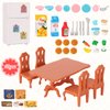 Dollhouse Furniture Set for Kids Toys Miniature Doll House Accessories Pretend Play Toys for Boys Girls & Toddlers Age 3+ with The Dining Room