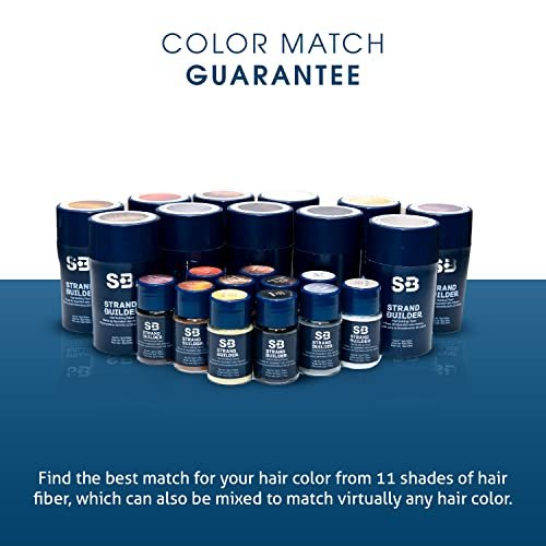 Strand Builder Hair Fibers for Thinning Hair and Hair Loss, Natural Keratin Hair Building Fibers, Undetectable Hair Thickener for Men or Women, 15g (Black)