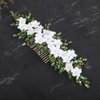Teyglen Bride Flower Wedding Hair Comb Headband White Flower Rhinestone Headpiece Bridal Green Crystal Hair Piece Hair Accessories for Women Girls (Green)