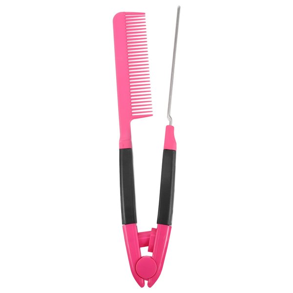 Detangling Hairbrush Hair Straightening Comb Flat Iron Comb for Great Tresses Hair Straightener Comb with A Firm Grip Styling Comb for Unkempt Hair Rosy Professional Hair Straightener