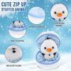 Made By Aliens Snowball Stuffed Surprise Zip Up Stuffed Animal – 6 inch Cute & Soft Plush Animal Toy – Perfect for Friends and Family All Ages Christmas Thanksgiving (Snowman)