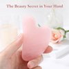rosenice Gua Sha Facial Tools Guasha Tool Gua Sha Jade Stone for Face Skincare Facial Body Acupuncture Relieve Muscle Tensions Reduce Puffiness Festive Gifts (Pink)