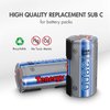 Tenergy NiMH SubC 1.2V 3800mAh Rechargeable Batteries, with Tabs, 10 Pack