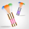LEQ 2Pcs Colorful Nail Art Dust Brush Remover Cleaner for Acrylic & UV Gel Nails with Shiny Rhinestone Handle