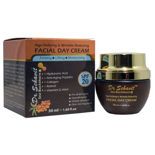 DR. SCHAVIT Sea Buckthorn+ Age-Defying & Wrinkle Reducing Day Cream - Collagen Retinol Anti Wrinkle Face Cream SPF 20 - Wrinkle Repair Day Cream Moisturizer Protects and Hydrates Skin 1.7 oz