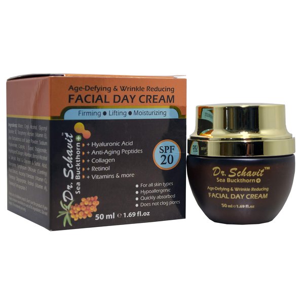 DR. SCHAVIT Sea Buckthorn+ Age-Defying & Wrinkle Reducing Day Cream - Collagen Retinol Anti Wrinkle Face Cream SPF 20 - Wrinkle Repair Day Cream Moisturizer Protects and Hydrates Skin 1.7 oz