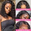 Bob Wig Human Hair 13x4 Hd Transparent Lace Front Wigs Human Hair Pre Plucked 180 Density Deep Wave Lace Front Wigs Human Hair Pre Plucked Brazilian Virgin Human Hair for Women Natural Black 12 Inch