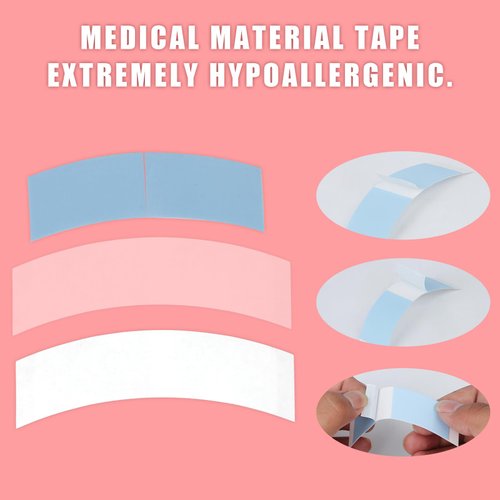 48pcs Wig Tapes for Lace Wigs, Invisible Waterproof Double Side Tape for Wigs Lace Front Wig Tape Toupee Tape Strips Wig Lace Tape for Fixing Wigs (Blue)