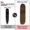 BHF 32" +30” Organic Ponytail-Extensions Long Straight Drawstring Black - Hair Extensions Ponytail Extra Long Clip in Hairpieces for Women (6.7OZ) (32in-Straight ponytail, T2/30)