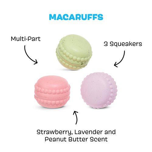 Barkbox BARK Macaruffs| Plush Dog Toy Bundle for Small Dogs, Perfect for Cuddles and Gift Giving