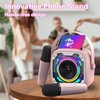 Mini Karaoke Machine for Kids Adults, Portable Bluetooth Speaker with 2 Wireless Karaoke Microphones, Singing Machine Christmas Toys Birthday Gifts for Girls Boys Ages 3 4 5 6 7 8 9 10 11 12+ (Pink)