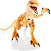 Mattel Jurassic World Toys Amber Collection Tiger Velociraptor 6-in Dinosaur Action Figure, Movie-Authentic Detail, Movable Joints & Figure Display Stand, Collectible Gift 8 Years & Up