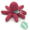 Pebble | Handmade Octopus Baby Rattle—Bright Pink | Ocean | Beach | Coastal | Crochet Baby Toy | Fair Trade | Machine Washable